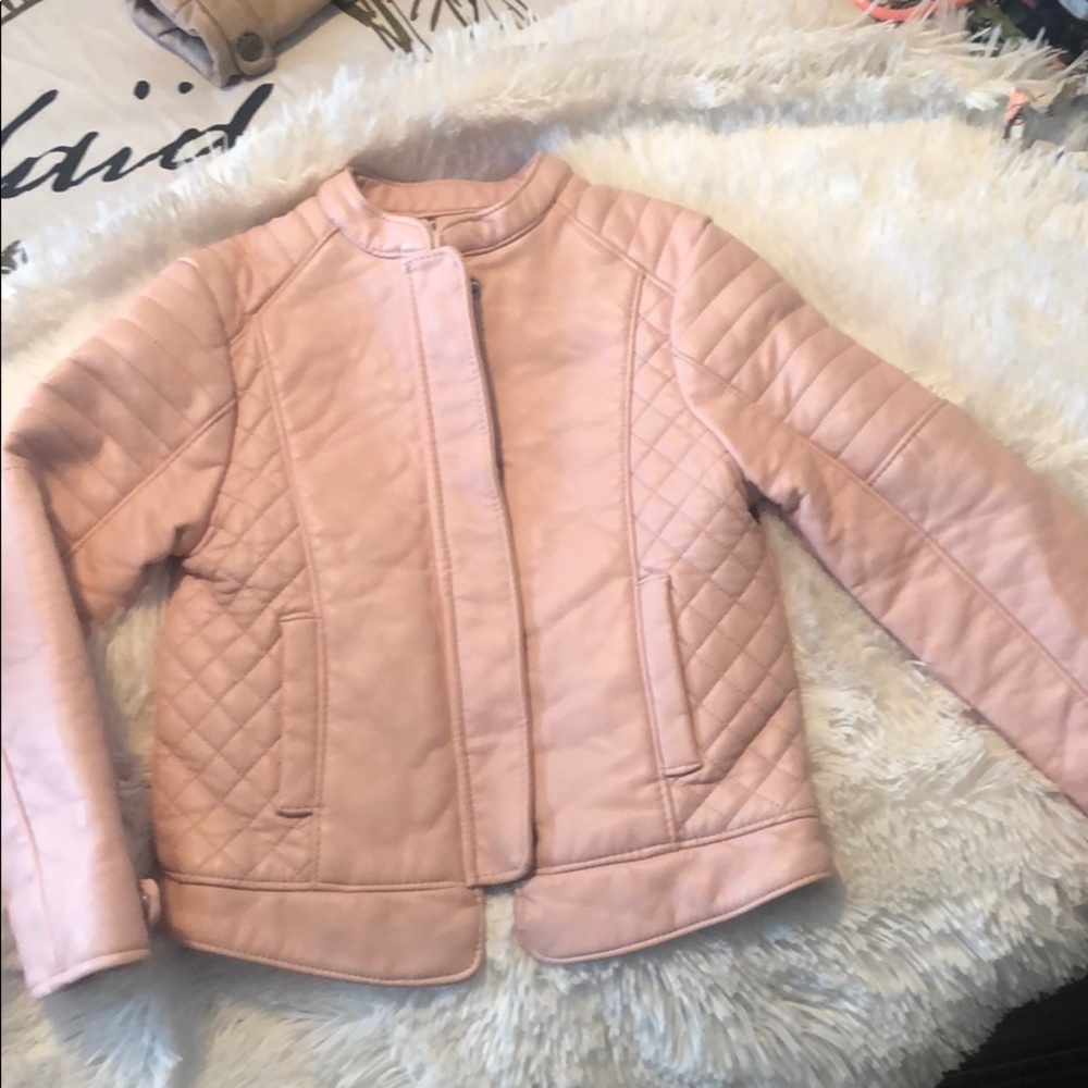 Faux girl leather jacket